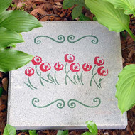 Outdoor Poppy Stepping Stone